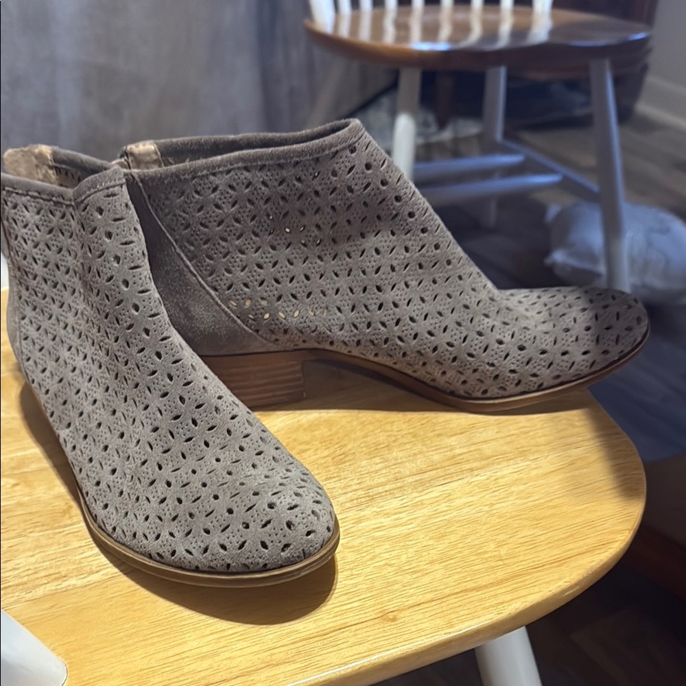 Gray Suede Ankle Boots